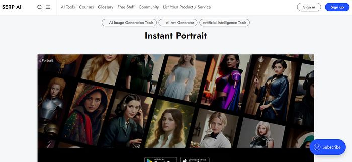 Instant Portrait AI image editor review